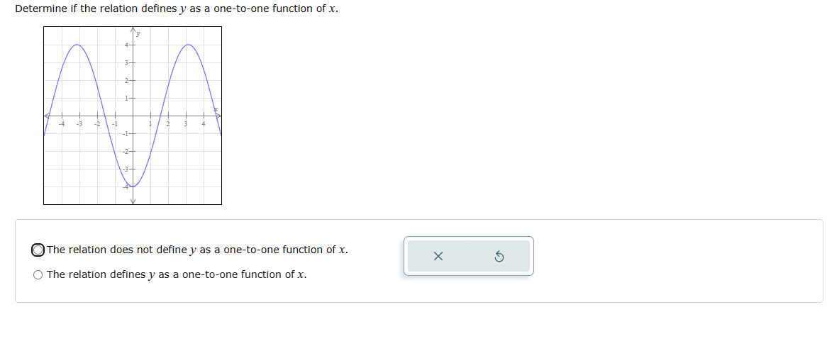relation defines y as a one-to-one function of x. 3 - 2-