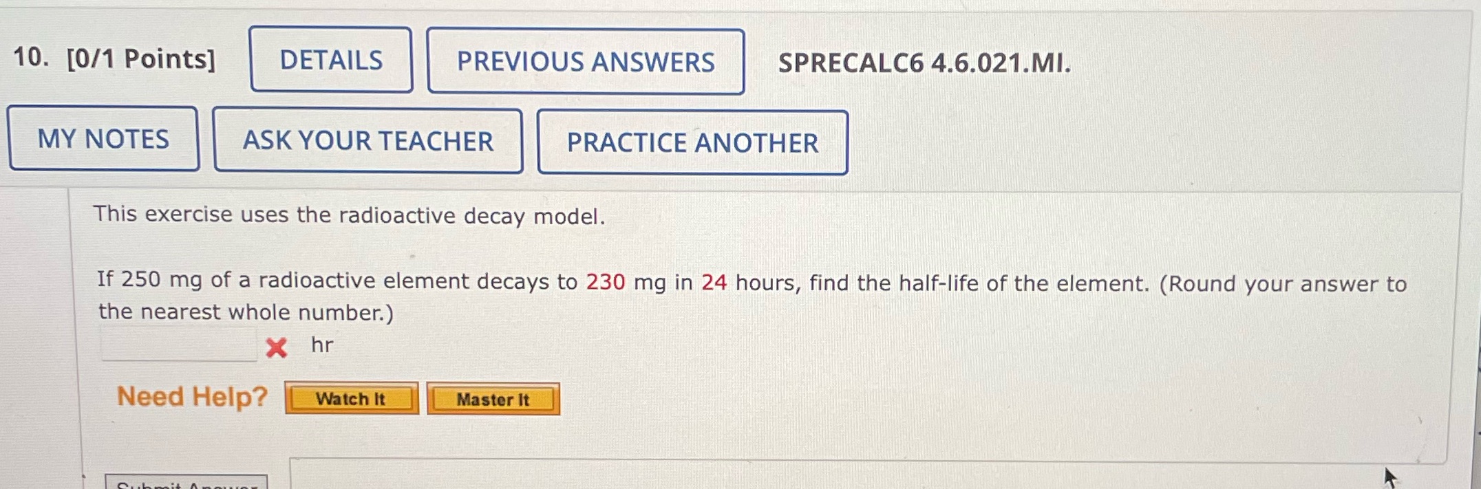  How would this be solved? 10. [0/1 Points] DETAILS PREVIOUS ANSWERS