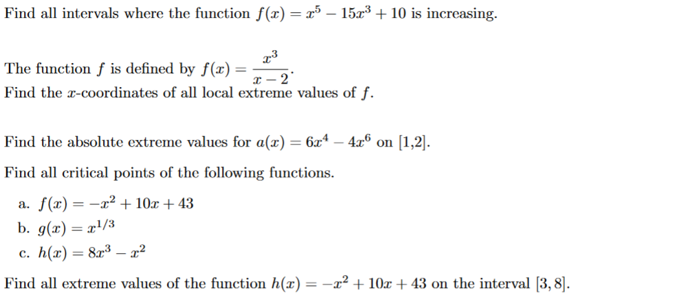  Find all intervals where the function ?) = 3:5 15:33 +