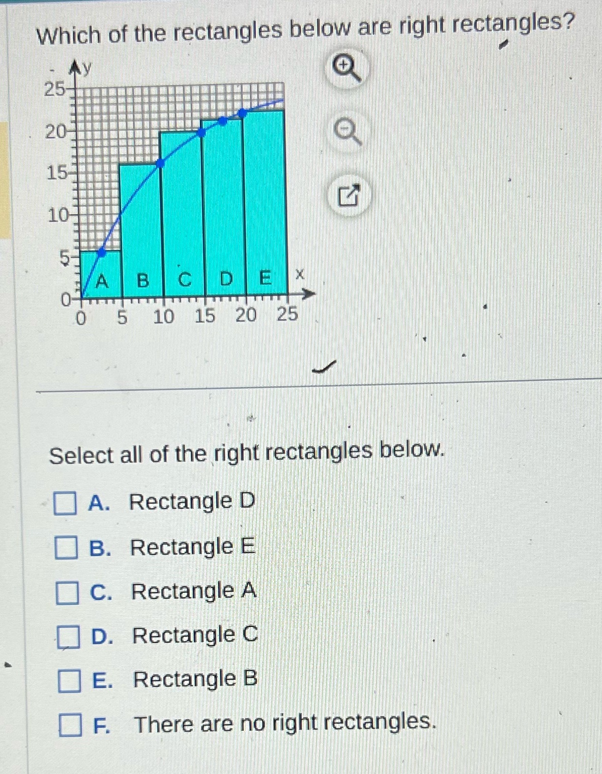 Which of the rectangles below are right rectangles? Ay 25- 20
