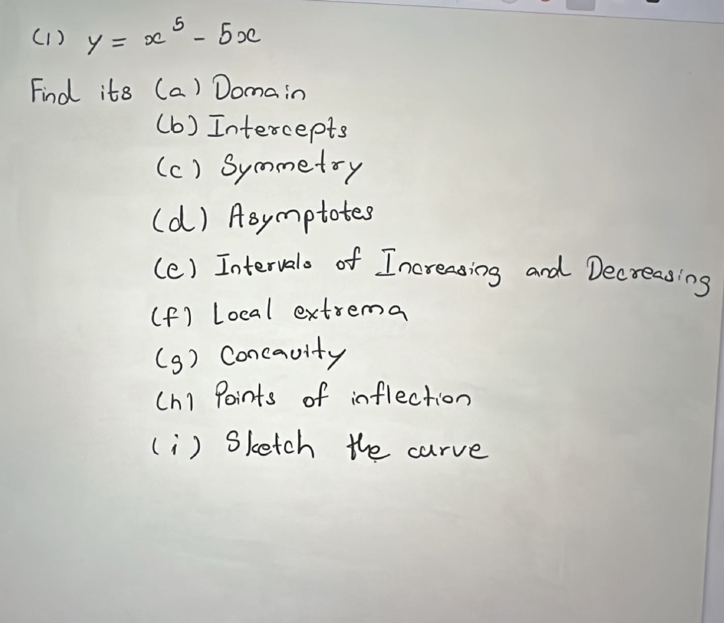 Help ( 1 ) y = DC - 5 0c Find