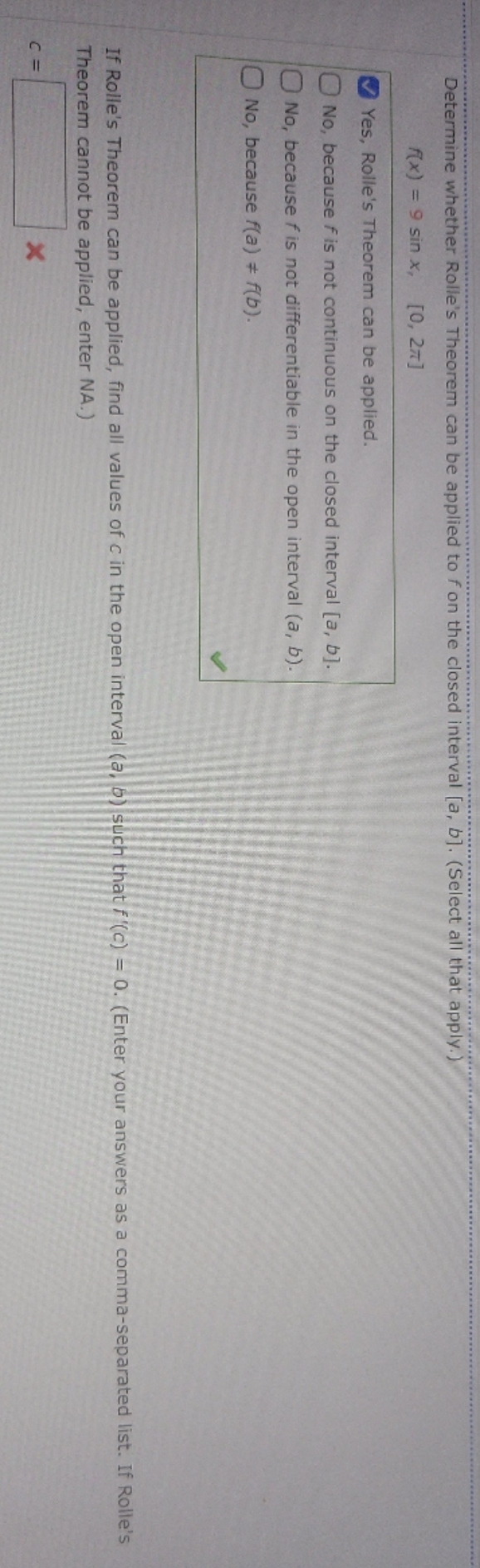  please explain Determine whether Rolle's Theorem can be applied to f