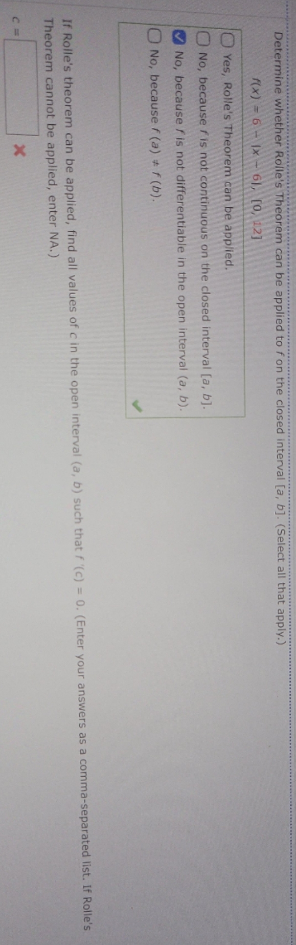 on the closed interval [a, b]. (Select all that apply.) f(x) =