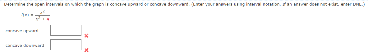 Determine the open intervals on which the graph is concave upward
