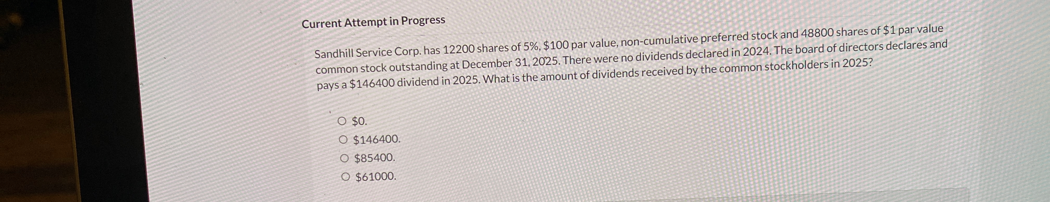 5%,$100 par value, non-cumulative preferred stock and 48800 shares of $1 par