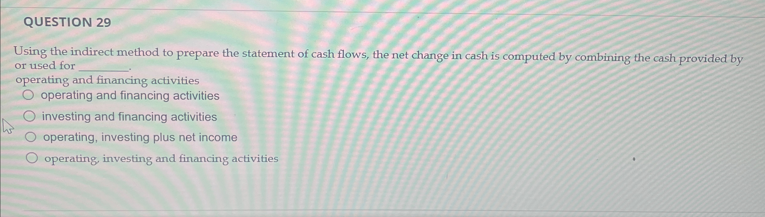 cash flows, the net change in cash is computed by combining the
