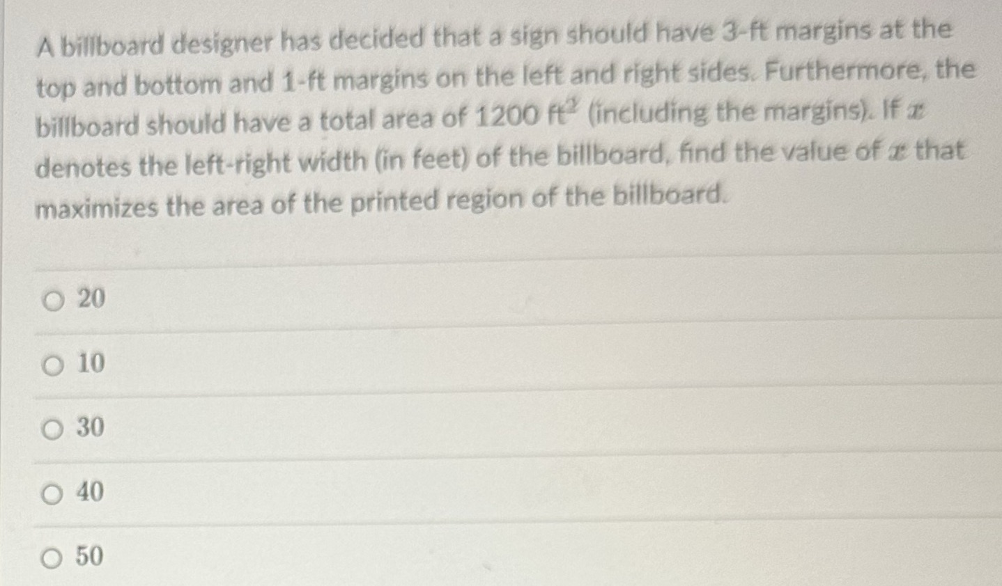 margins at the top and bottom and 1-ft margins on the left