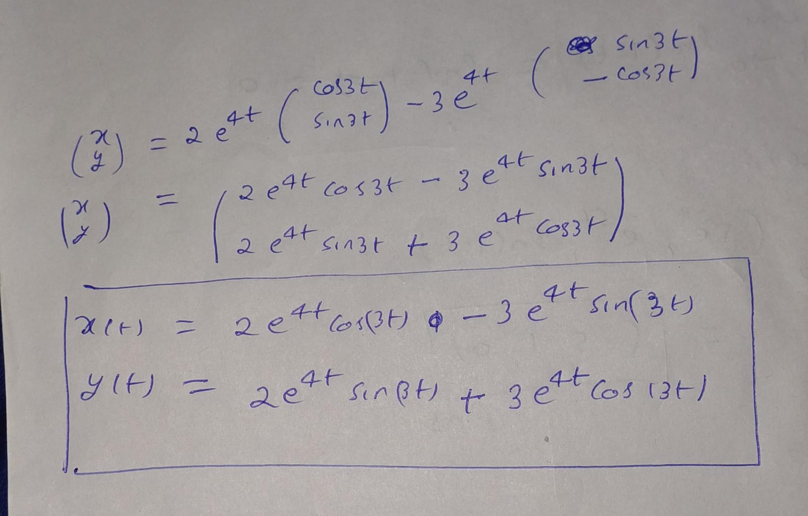 4 - 3 ) ( 7 ) = ) X '= AX