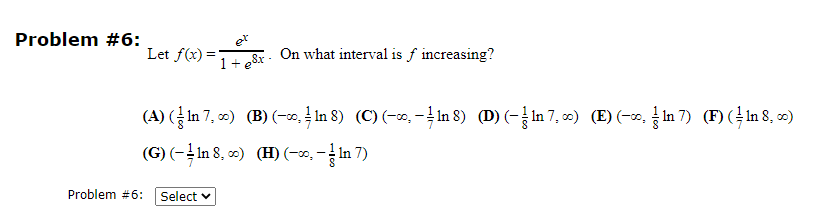 (-, - - In 7) Problem #6: Select vProblem #3: Find the