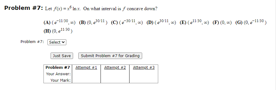 vow answer comma examples Problem #7: Let f(x) =x Inx. On what