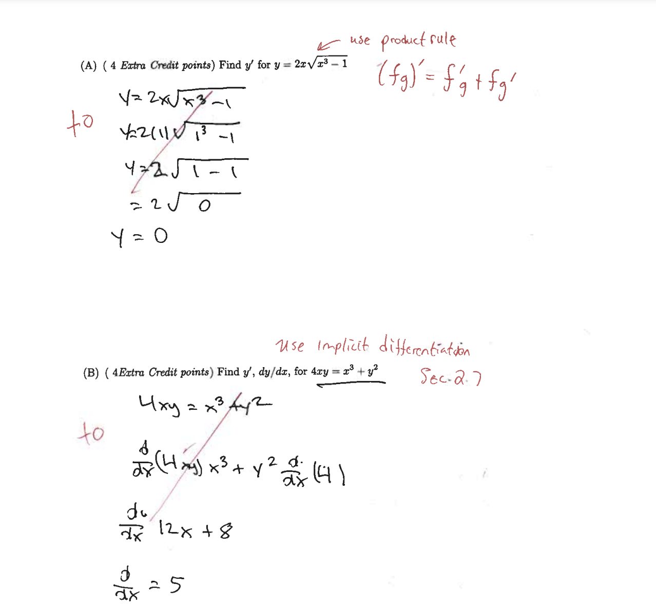 the derivative of f, find f'(x) for f(x) = 2x + 1