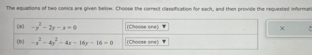 Choose the correct classification for each, and then provide the requested informat