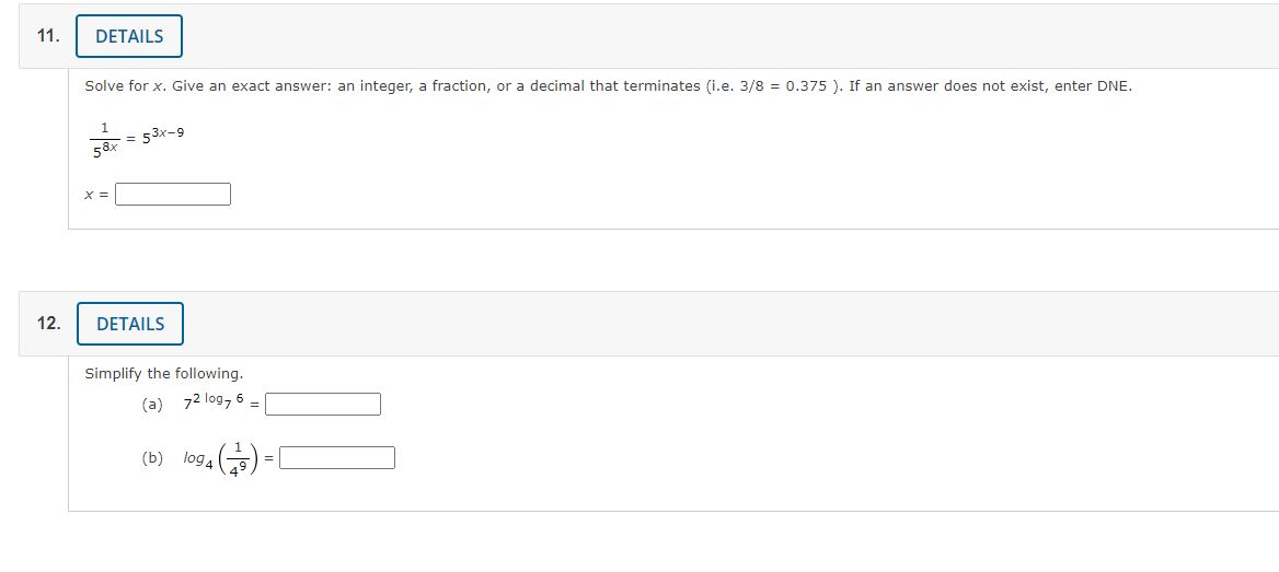 a fraction, or a decimal that terminates (i.e. 3/8 DETAILS Simplify the
