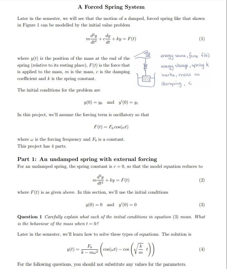 Figure 1 can be modelled by the initial value problem d2}; dy