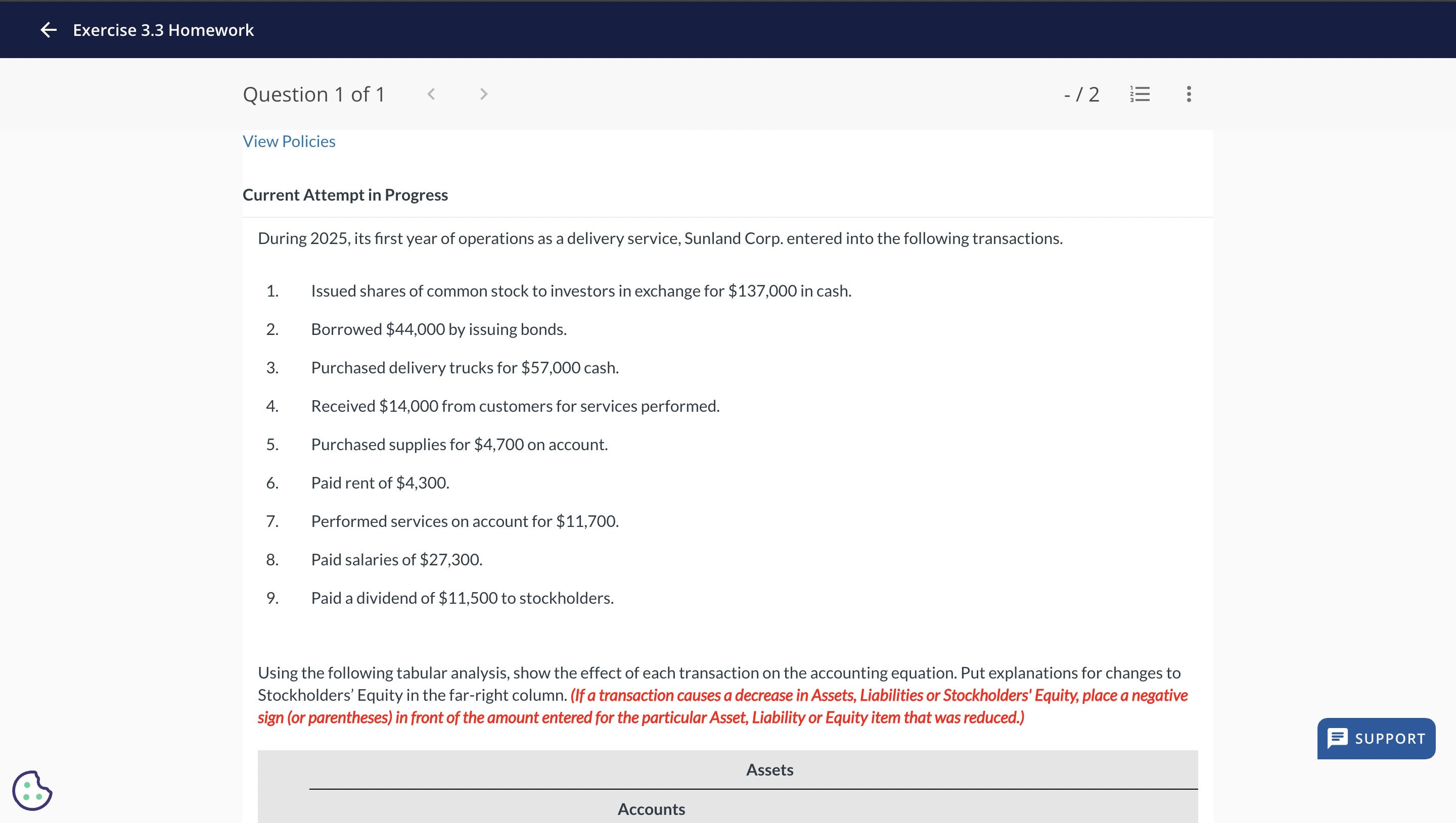 as a delivery service, Sunland Corp. entered into the following transactions. Issued