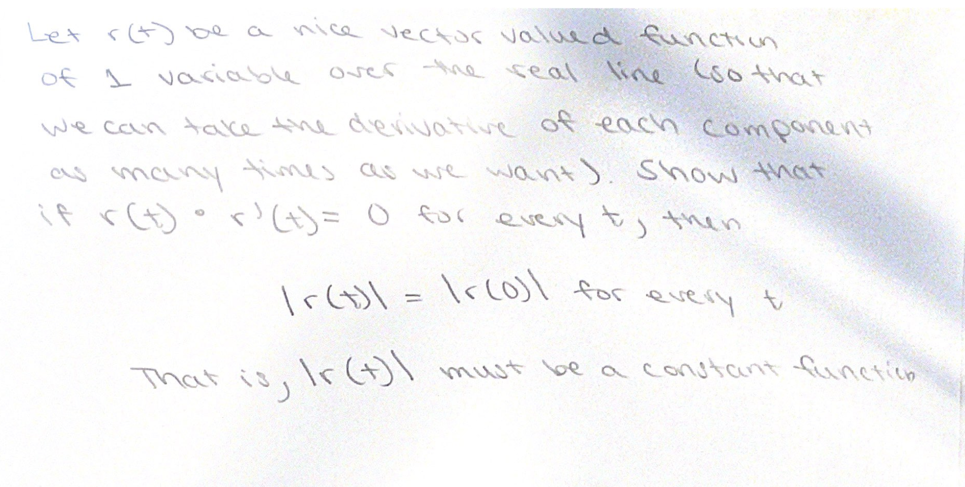 vector valued function of I variable over the real line (so that