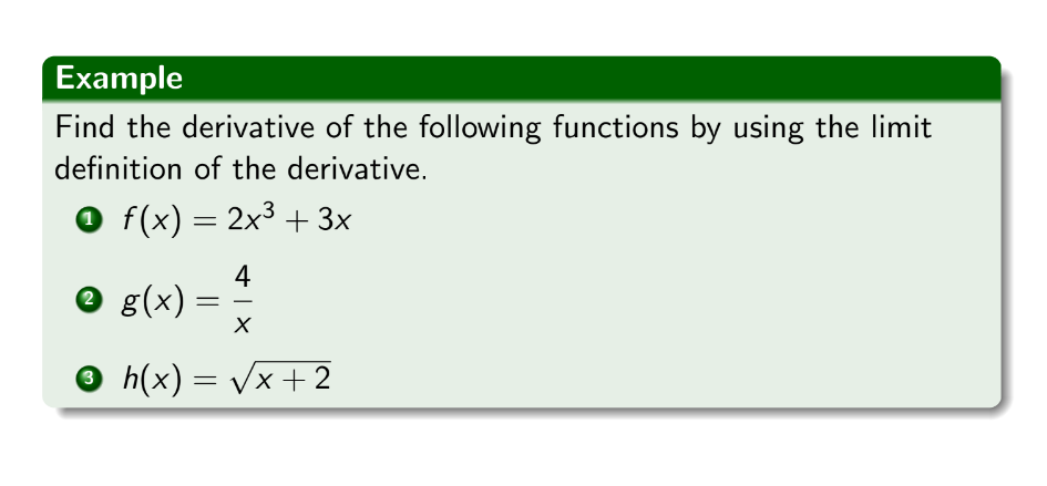 0 Compute the slepe of the tangent line to the graph of