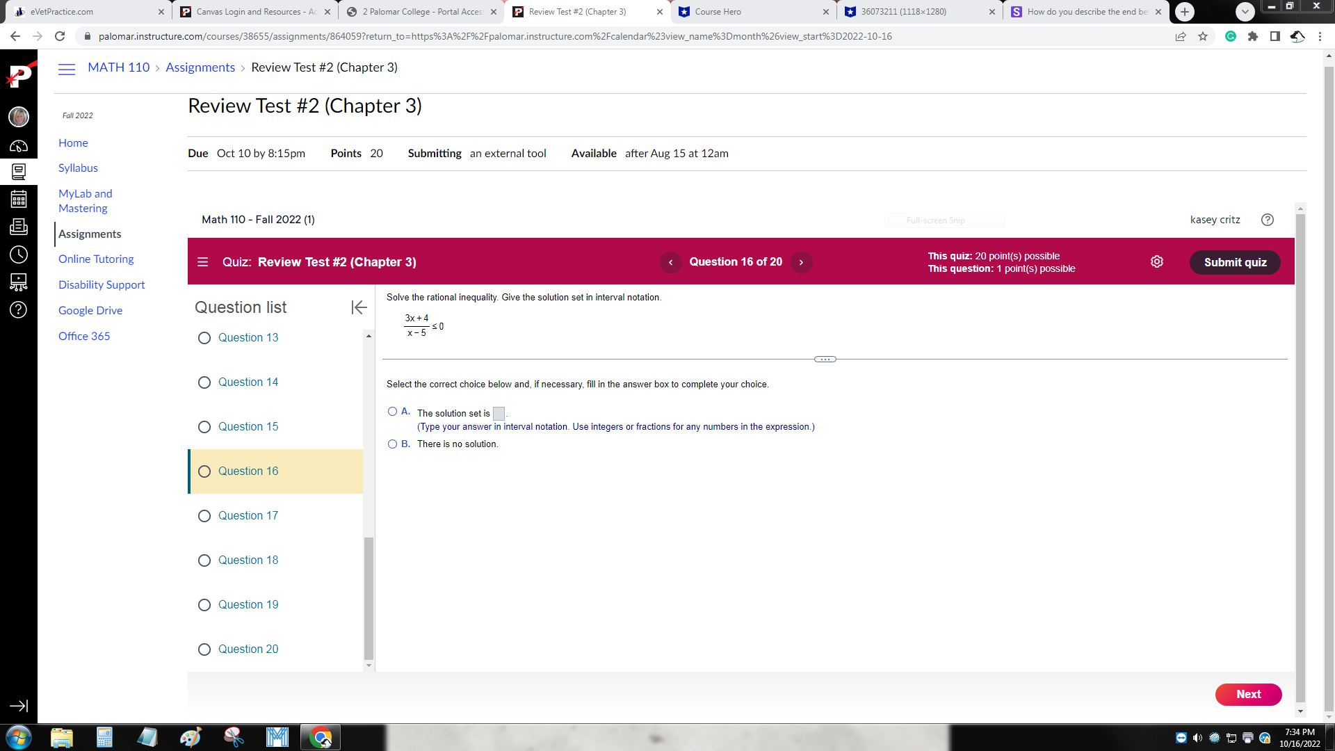 2 Palomar College - Portal Acces X P Review Test #2 (Chapter