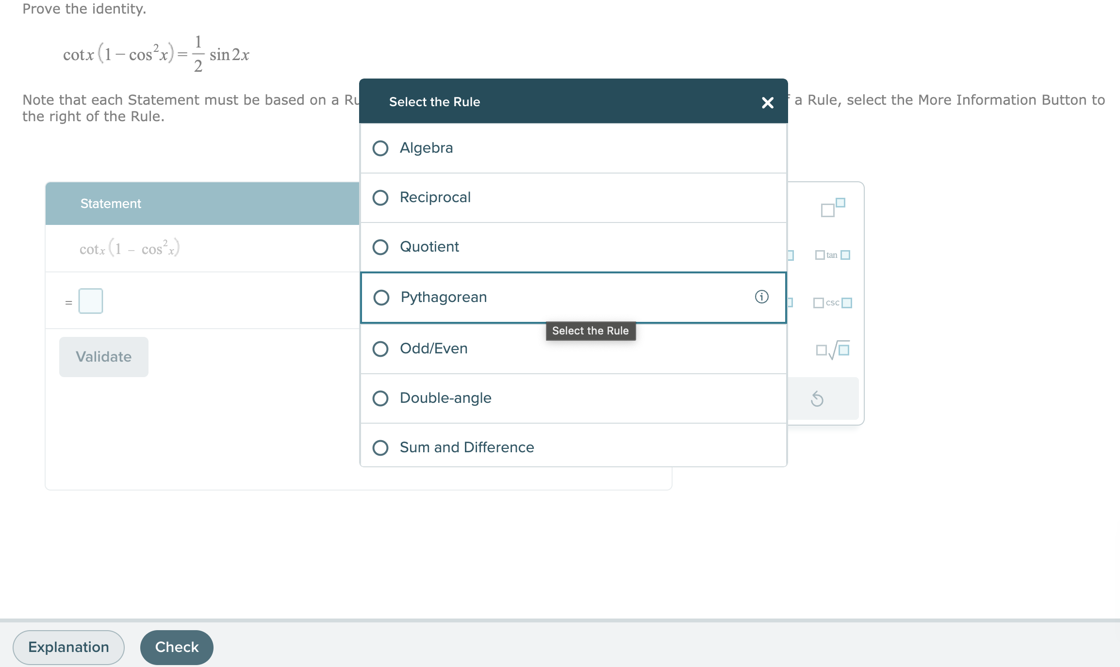 select the More Information Button to the right of the Rule. Statement