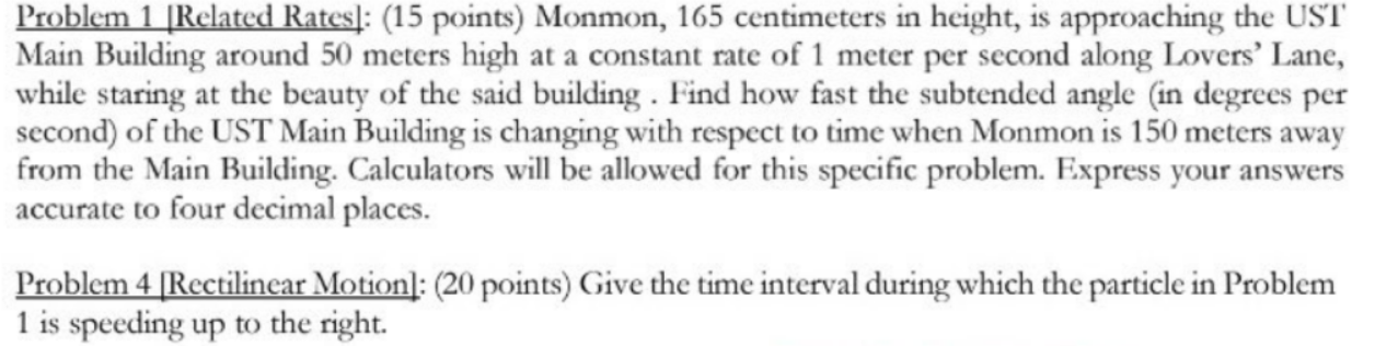 to answer problem 4. Please show complete solutions, thank you. Problem 1