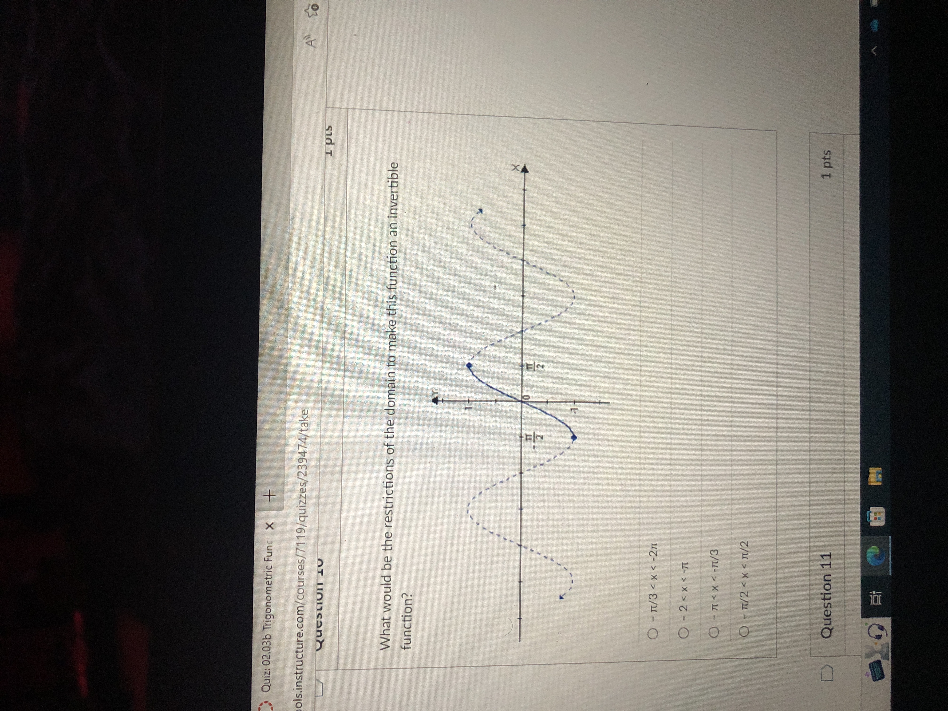 function an invertible function? -1 O - 1/3 