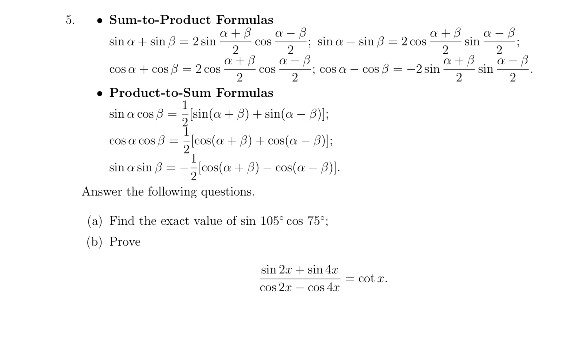 sin a + B a - B COS a + 3 a
