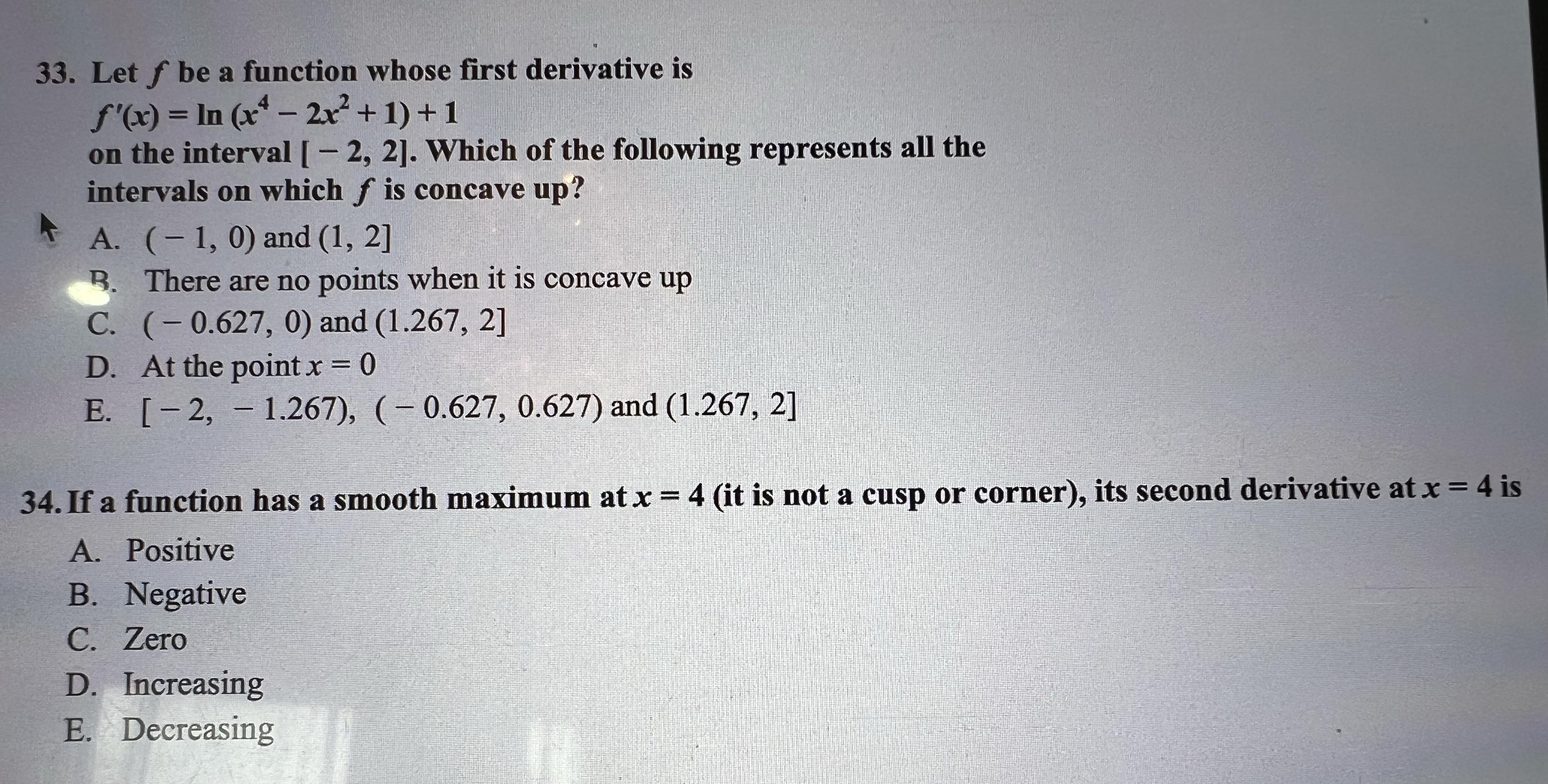 = In (x* - 2x7 + 1) +1 on the interval [