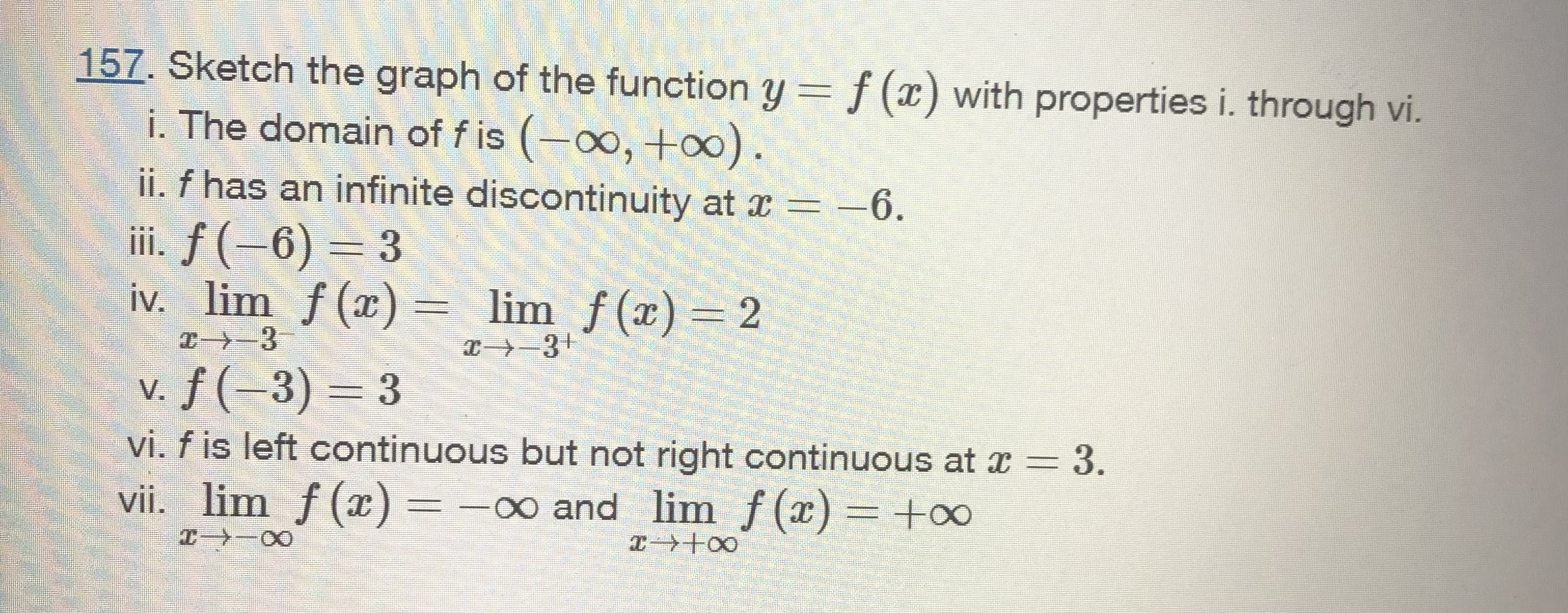 domain of f is ( -0o, +00) . ii. f has an