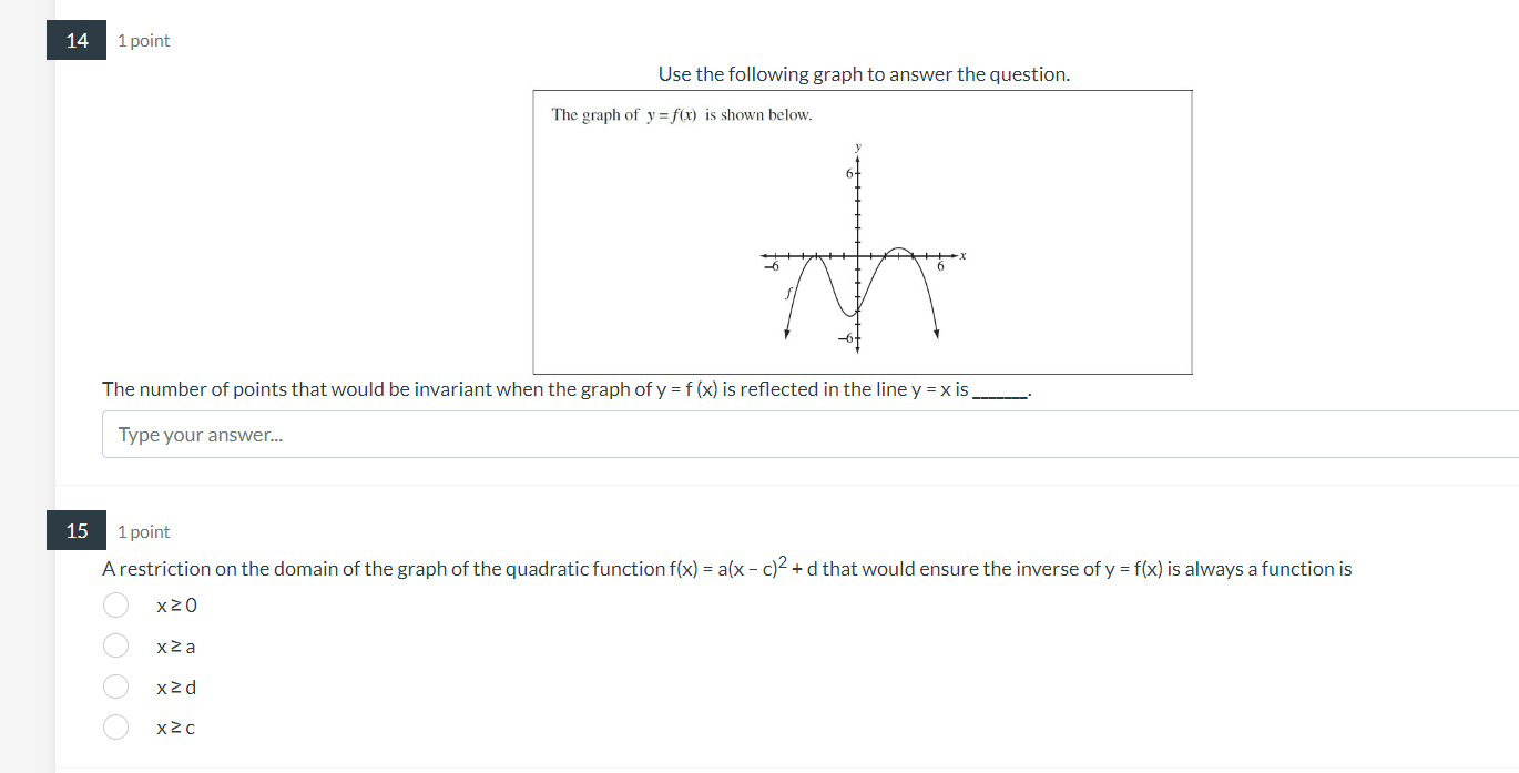 y = fl2x + 8) 1 point The function J' = V