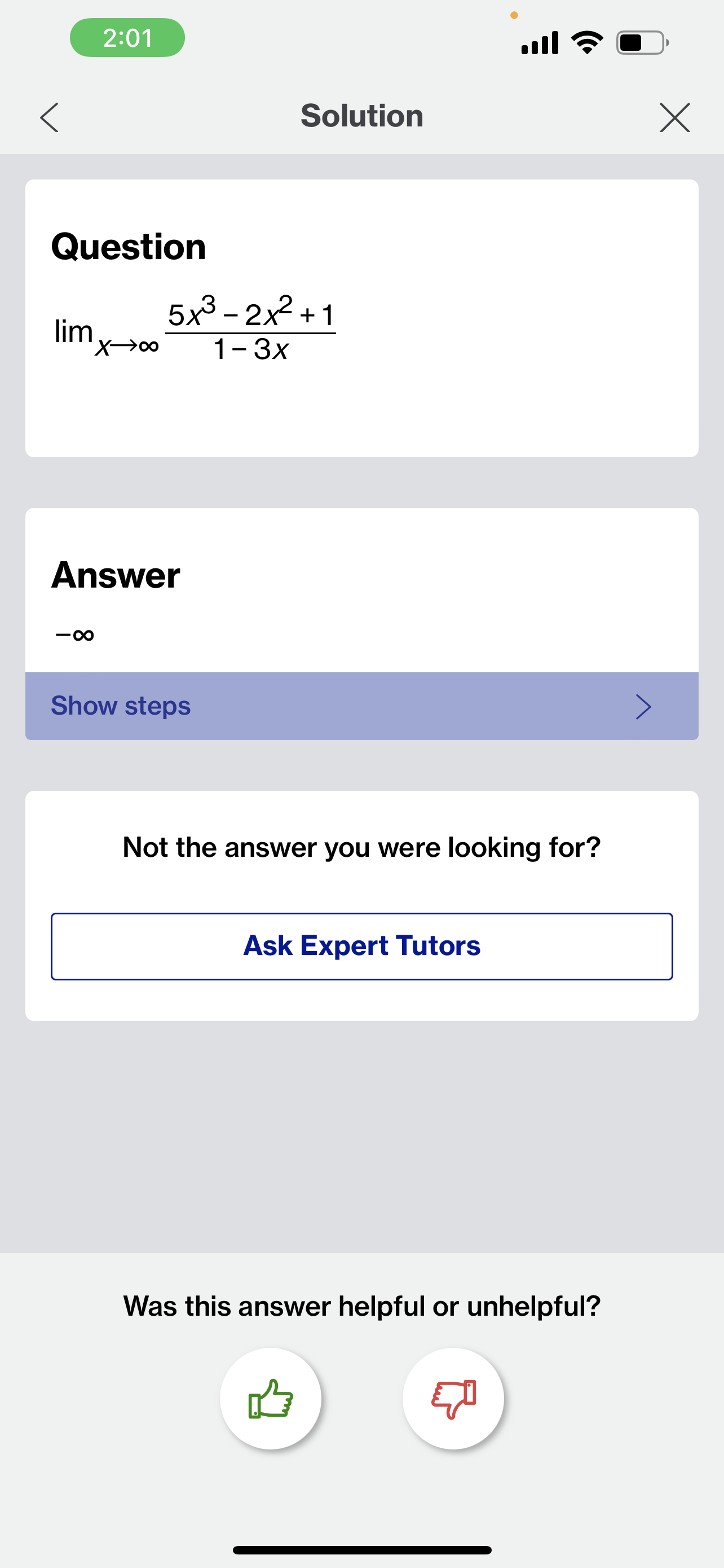 ll" "9: . ' 0 1 3x Answer 00 Show steps