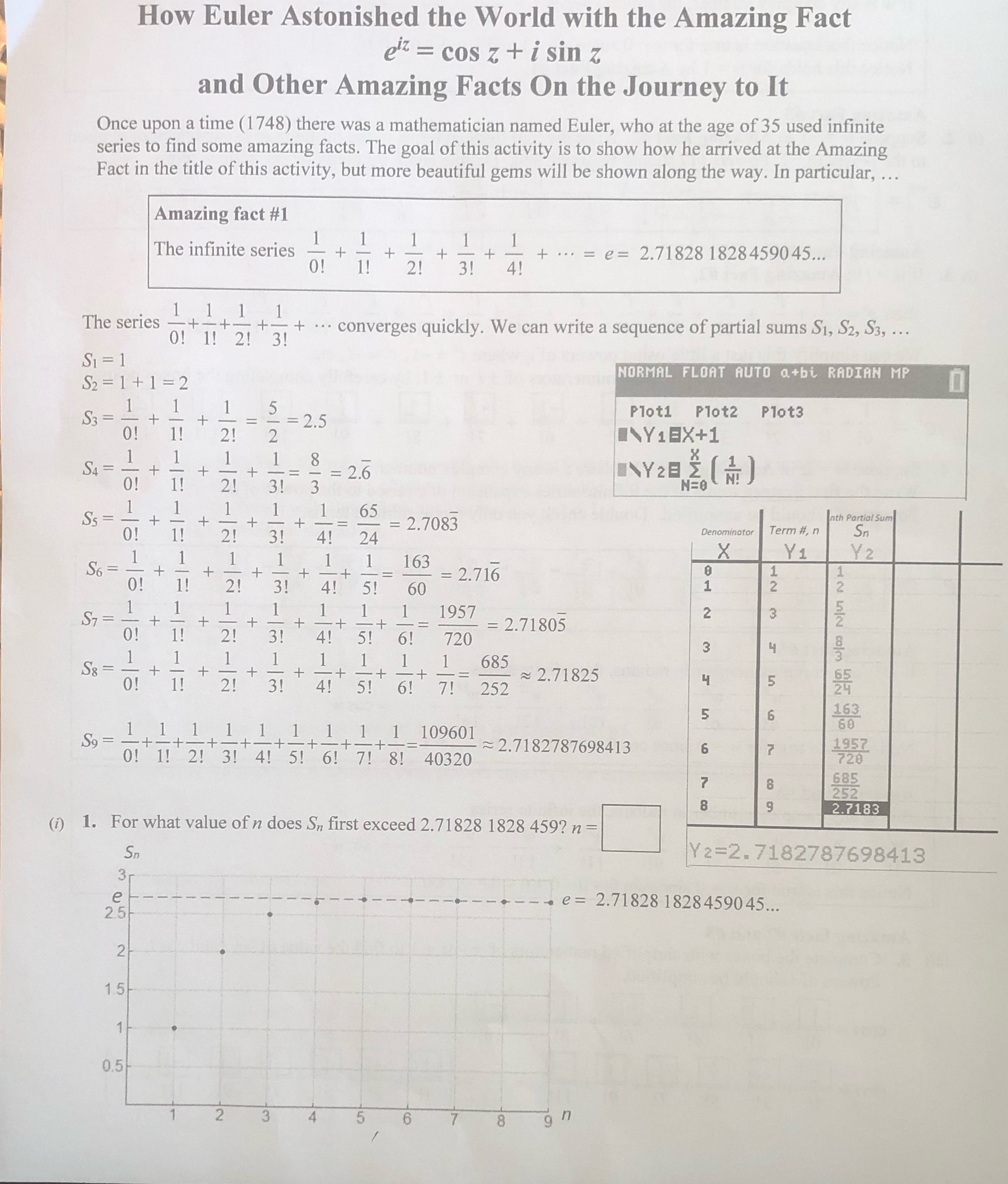  Solve me problem 1 please. How Euler Astonished the World with