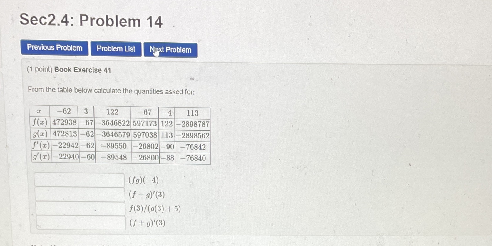  Sec2.4: Problem 14 Previous Problem Problem List Next Problem (1 point)
