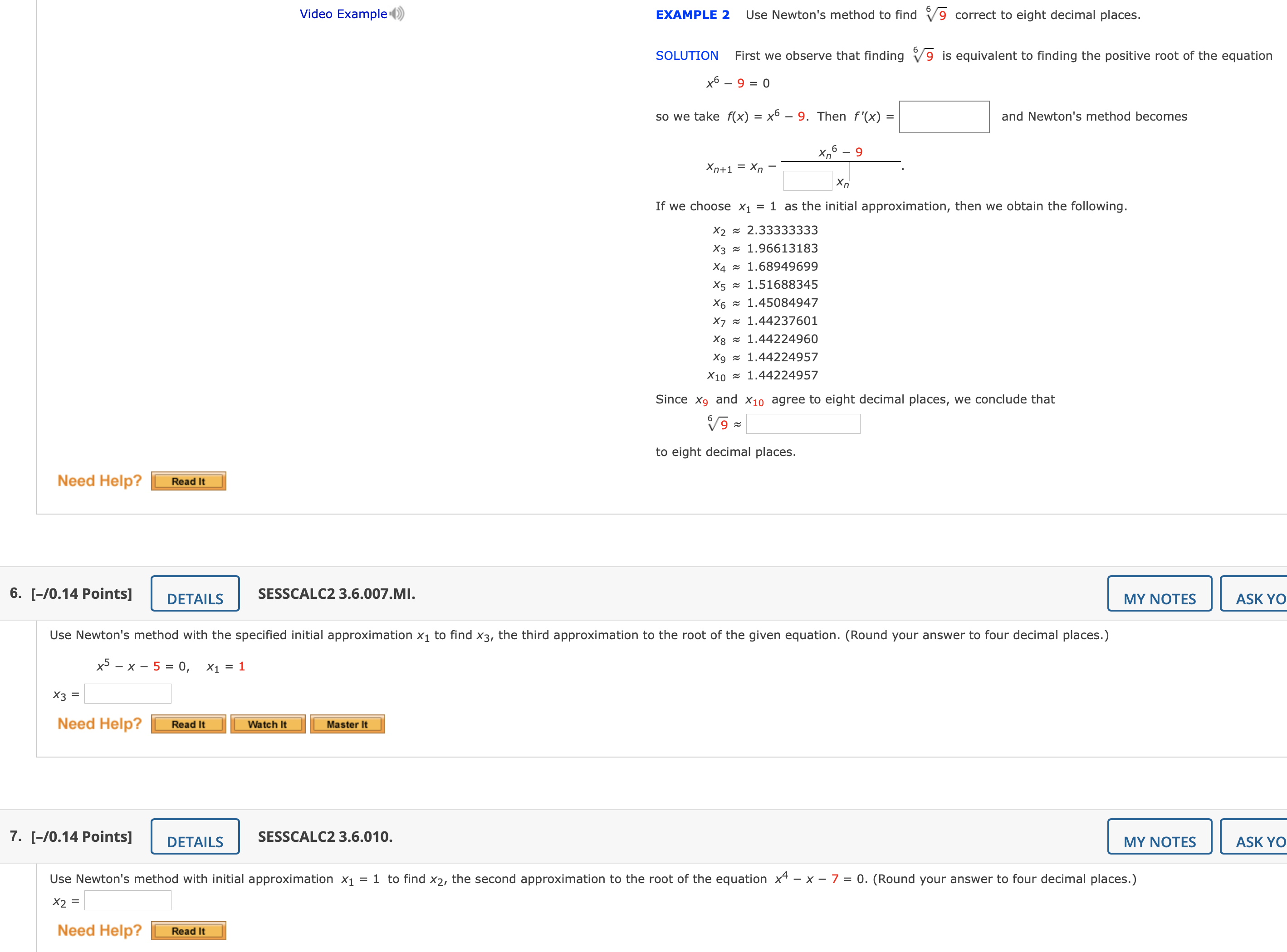 finding V 9 is equivalent to finding the positive root of the