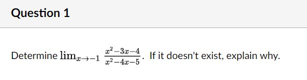 -1 / x2 at x = 1. Question 7 0 pts The