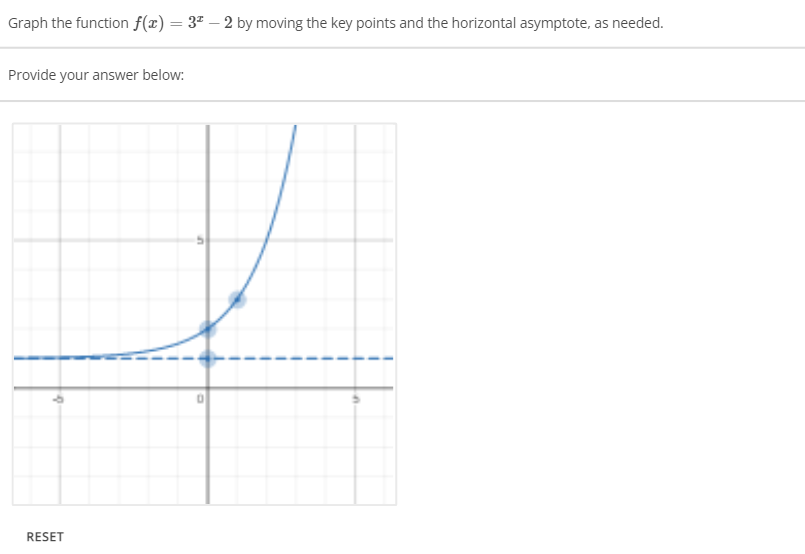 key points and the horizontal asymptote, as needed. Provide your answer below:
