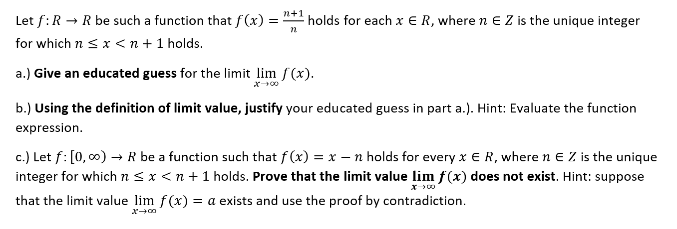  n+1 Let f: R > R be such a function that