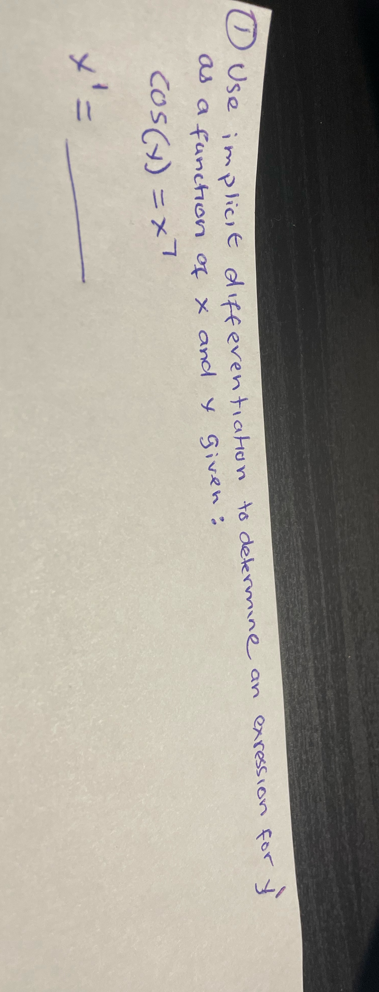 UUse implicit differentiation to determine an exression for if as a