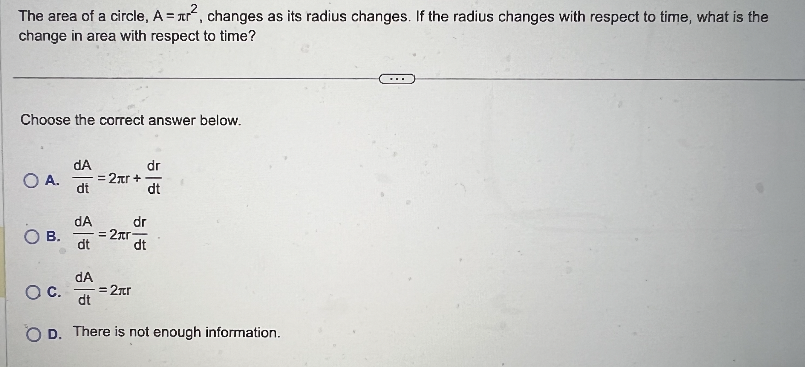 radius changes. If the radius changes with respect to time, what is