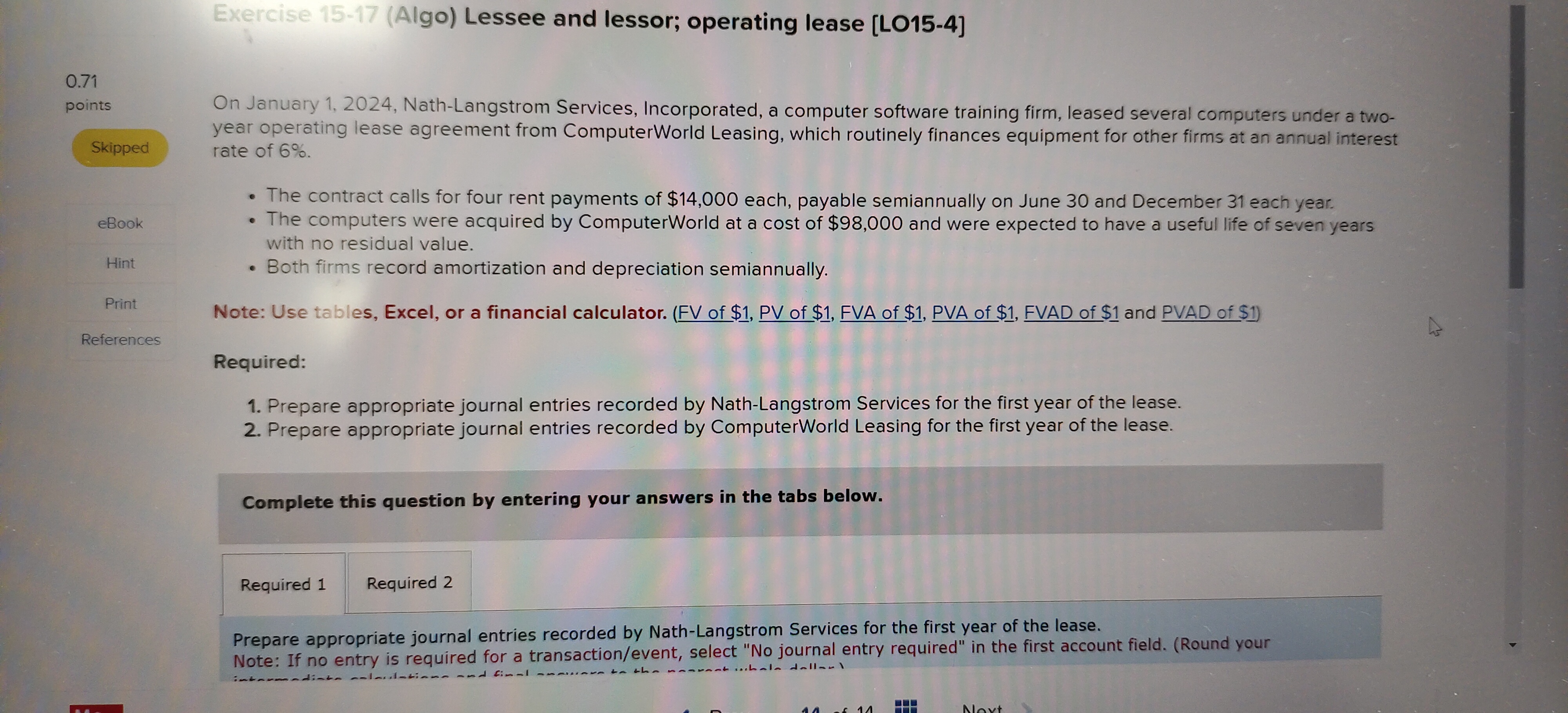 Nath-Langstrom Services, Incorporated, a computer software training firm, leased several computers under