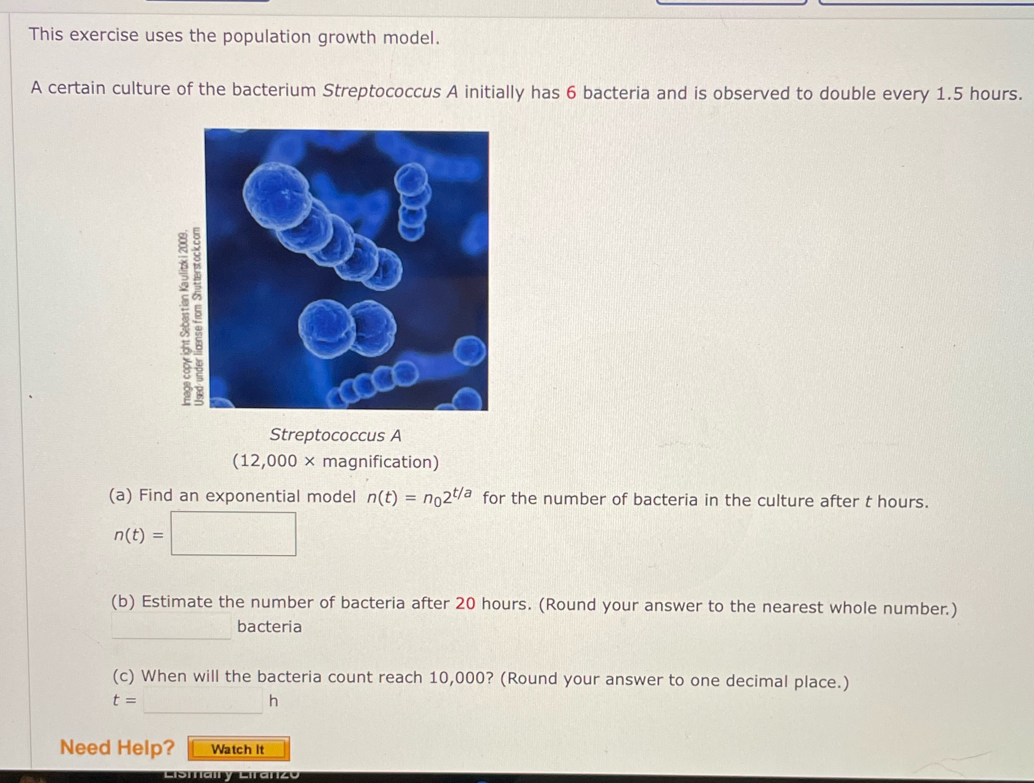 How would this be solved? This exercise uses the population growth