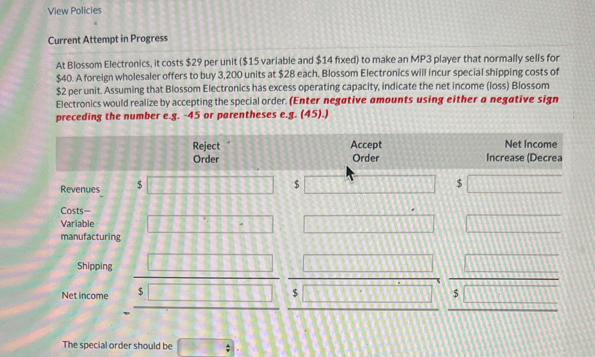 $29 per unit ( $15 variable and $14 fixed) to make an