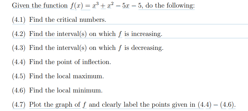  Given the function f(:r) = 3:3 + 132 53: 5, do