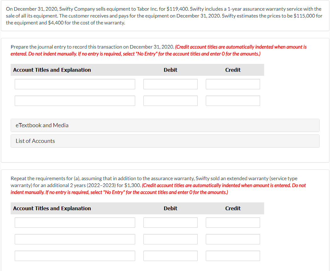  On December 31,2020, Swifty Company sells equipment to Tabor Inc. for