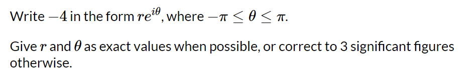 Give r and 0 as exact values when possible, or correct to