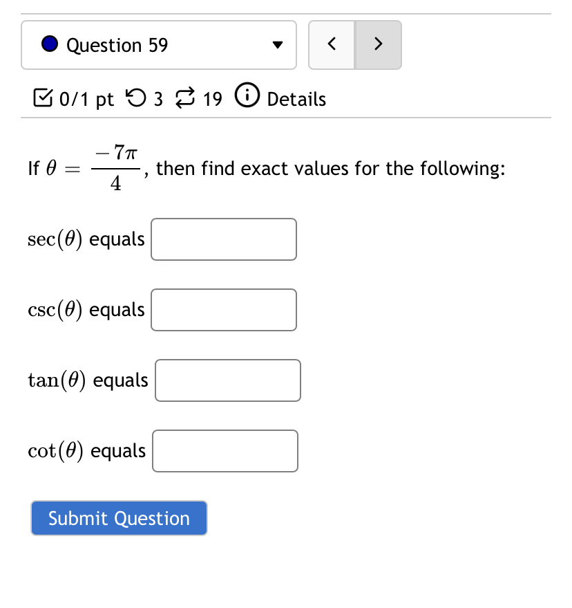 In what quadrant is this angle? W, = mm = . Question