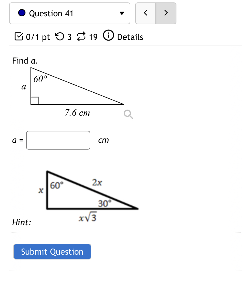 3 2319 6) Details b Note: Triangle may not be drawn to