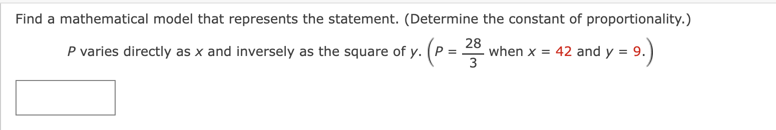 x and the cube of y. S Find a mathematical model for
