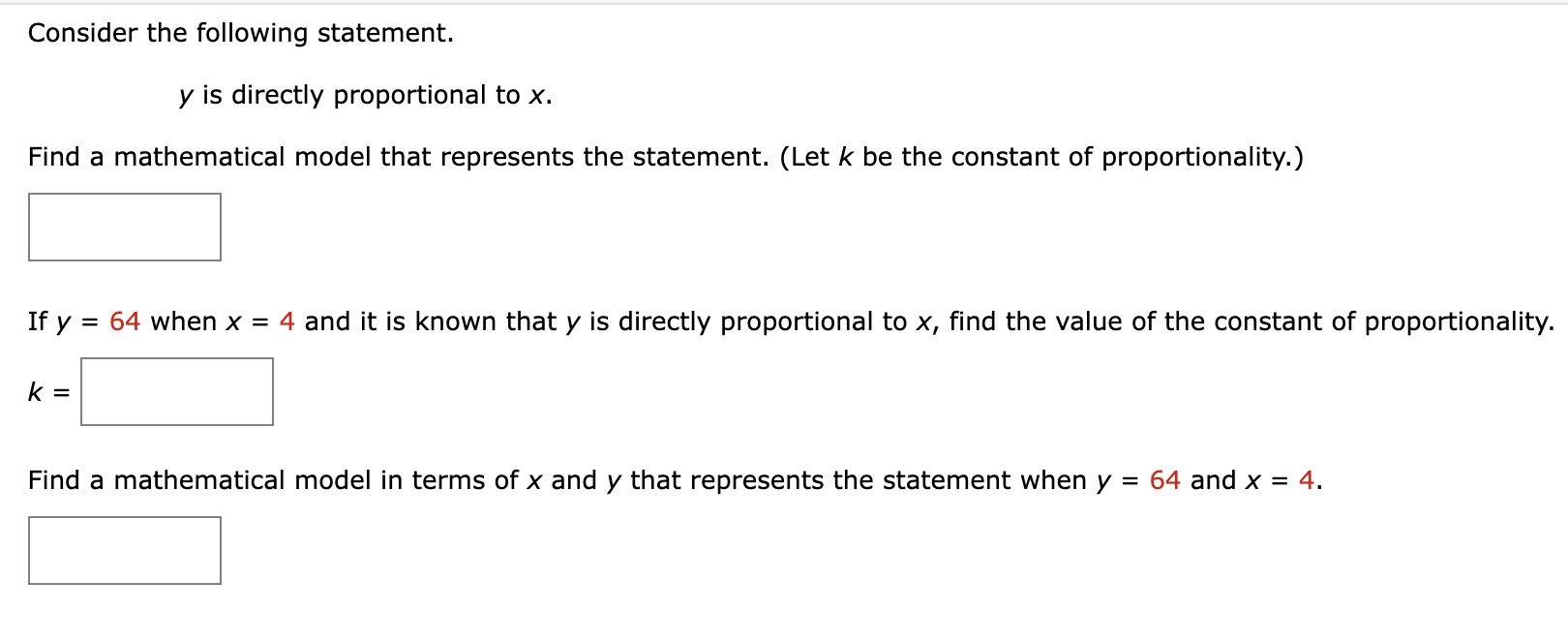 = 42 and y = 9.) E 3 Consider the following statement.