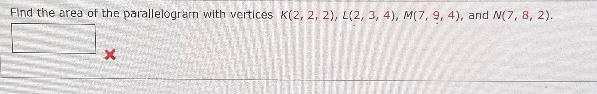 3, 4), M(7, 9, 4), and N(7, 8, 2).