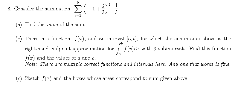 the value of the sum. (b) There is a function, f(@), and